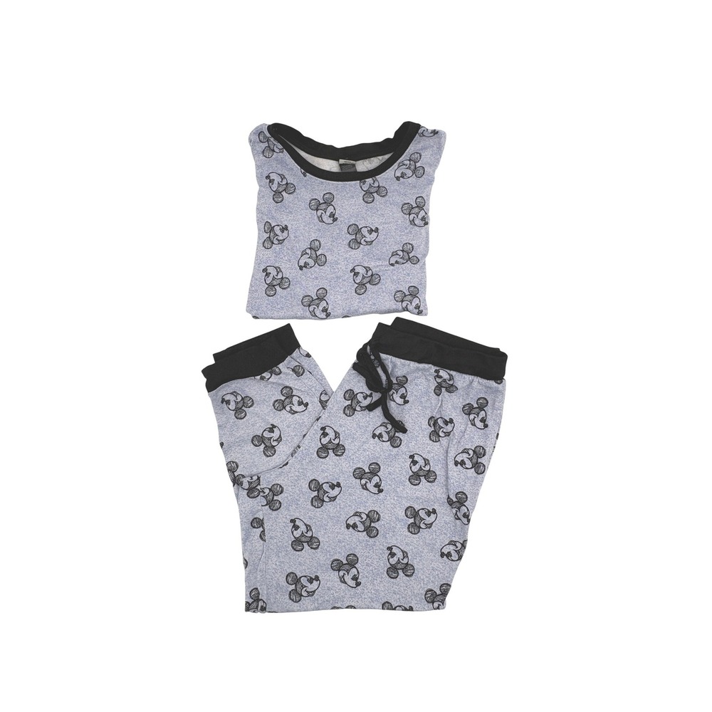 Disney Mickey Mouse Pajama Set‎ Blue Heathered Sketch Print Women's Size XL